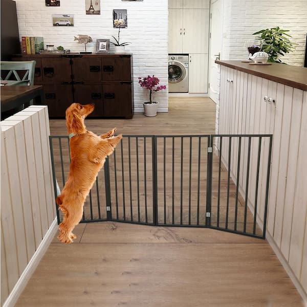 Wooden Freestanding Folding Pet Dog Gate for Doorways