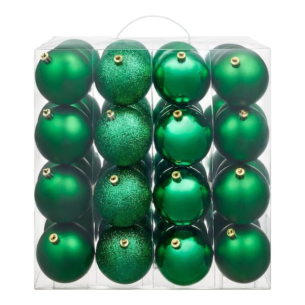 48-Piece Green Shatter-Resistant Ornaments