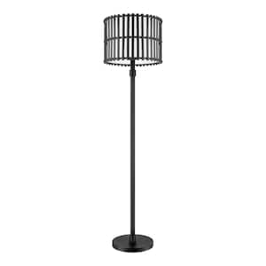 Wellingway 59.5 in. Black Outdoor/Indoor Floor Lamp