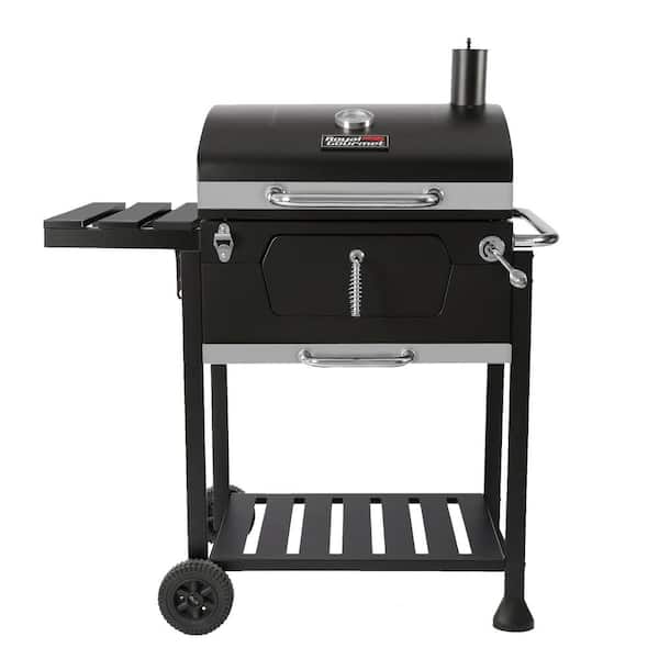Royal Gourmet 24 in. Charcoal Grill in Black with 1-Side Table