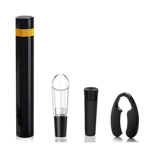 Mini Wine Opener Set Portable Pocket Air Pressure Pump Wine Bottle Opener with Aerator, Foil Cutter, and Vacuum Stopper