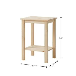 Unfinished Basic Natural Pine Wood End Table (15 in.)