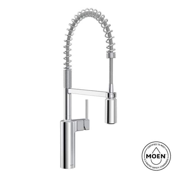 MOEN Inara Chrome 23.17 in. H Spring Pull Down Kitchen Sprayer Faucet with 360° Spout Swivel and PowerBoost