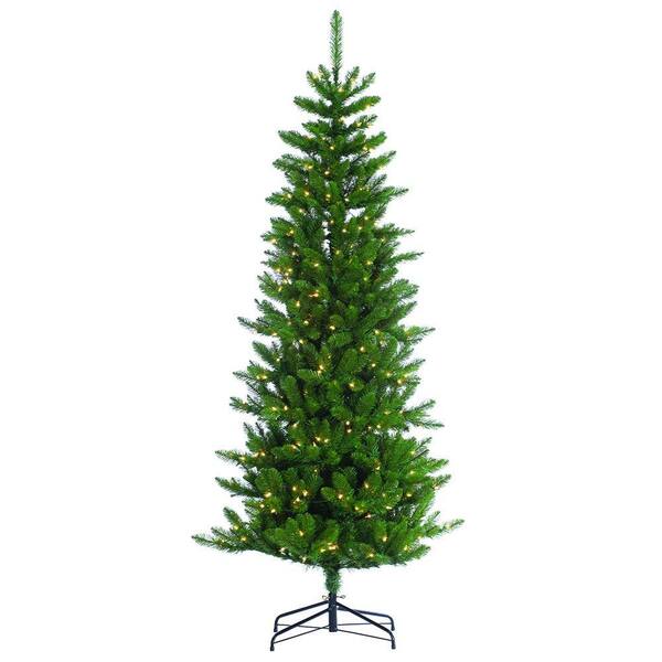 Sterling 7 ft. Pre-Lit Narrow Augusta Pine Artificial Christmas Tree with Clear Lights