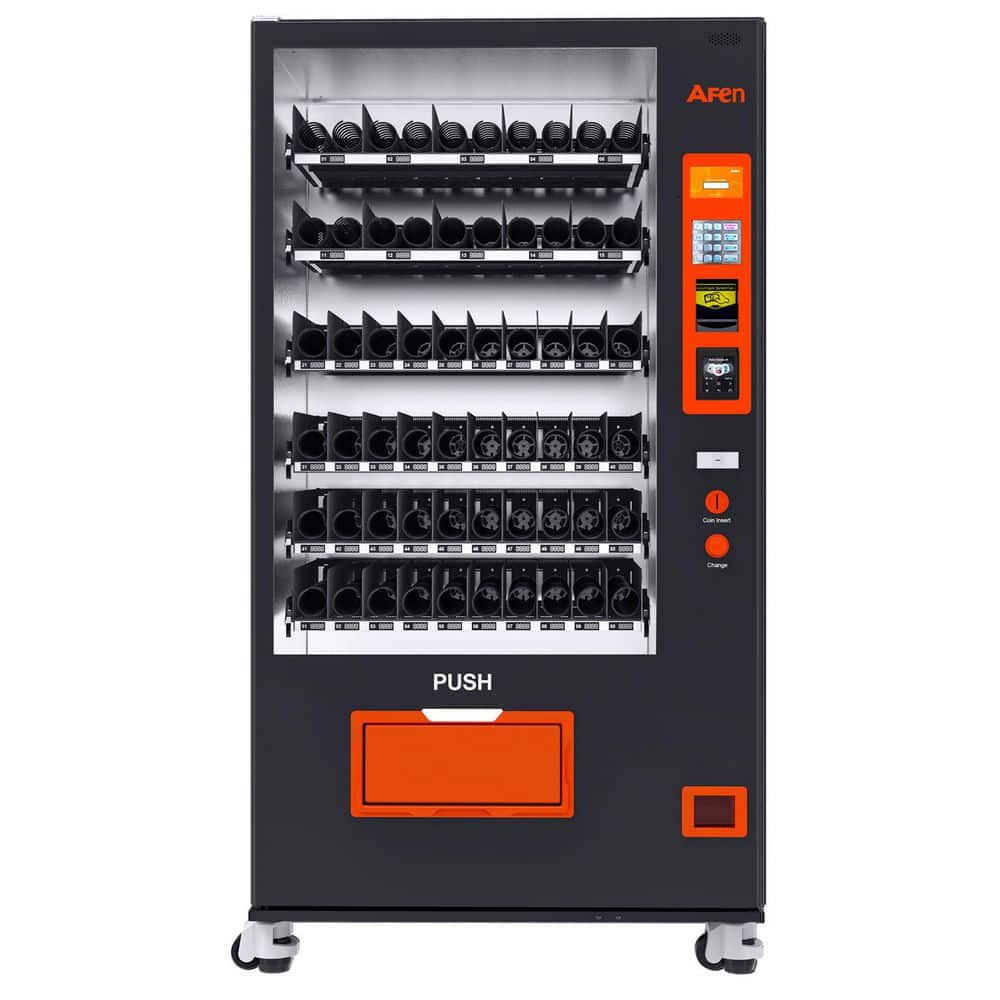 41.5 in. 59 cu. ft. Refrigerated 60-Slots Commercial Vending Machine in Black with Bill and Coin Acceptor, Card Reader
