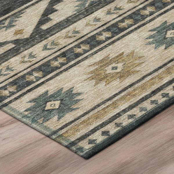 Chantille Machine Washable Indoor/Outdoor Abstract ACN3075 Charcoal 3 ft. x 4 ft. Area Rug