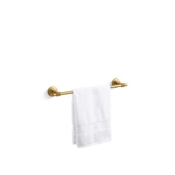 Torrington 18 in. Wall Mounted Single Towel Bar in Vibrant Brushed Moderne Brass