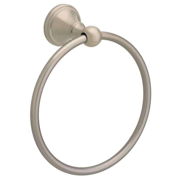 Delta Crestfield Wall Mount Round Closed Towel Ring Bath Hardware Accessory in Brushed Nickel