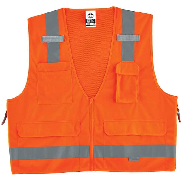 Ergodyne GLoWEAR 4XL/5XL Orange Hi-Vis Type R Class 2 Surveyors Vest
