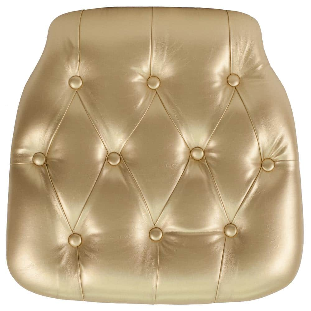 Flash Furniture Hard Gold Tufted Vinyl Chiavari Chair Cushion SZTUFTGOLD The Home Depot