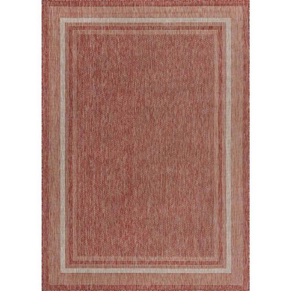 Unique Loom Outdoor Trellis Area Rug (7' x 10' - Rust Red)