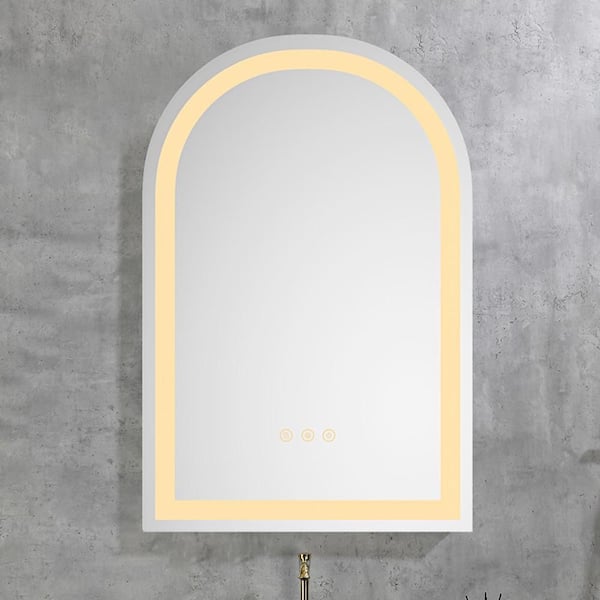 Blisstyle 26 in. W x 38 in. H Arch Framless Mirror Wall Mirror Vanity Mirror