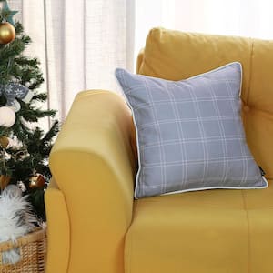 Christmas Themed Decorative Single Throw Pillow Geometric 18 in. x 18 in. Gray Square for Couch, Bedding