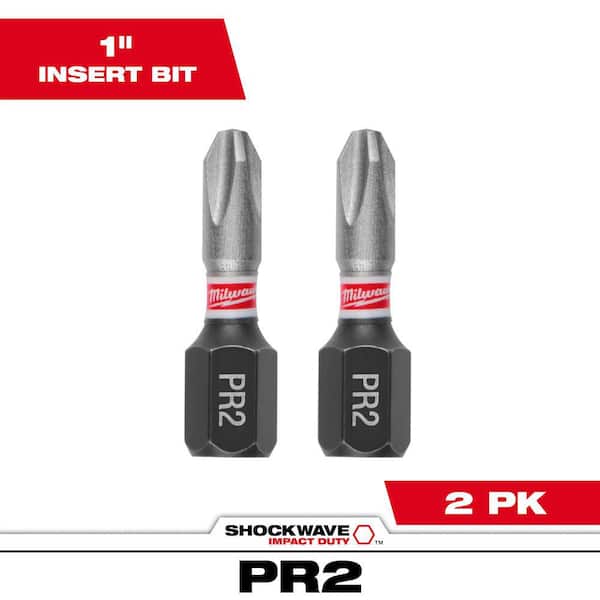 SHOCKWAVE Impact Duty 1 in. Phillips Reduced #2 Alloy Steel Insert Bit (2-Pack)