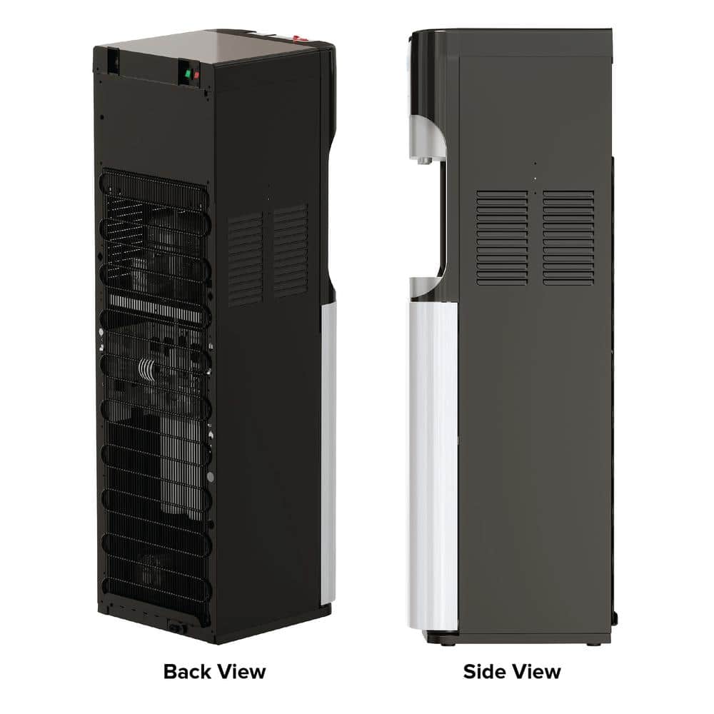 Brio Black Stainless Steel Bottleless Water Cooler Dispenser with 2-Stage Filter