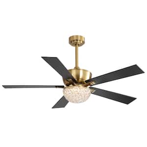 Irving 52 in. Integrated LED Indoor Gold Ceiling Fan with Light and Remote Control