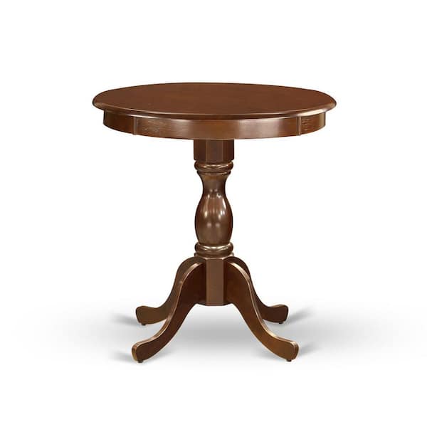 East West Furniture 3-Piece Mahogany Finish Solid Wood Top - Dining Room Set - Seats 4