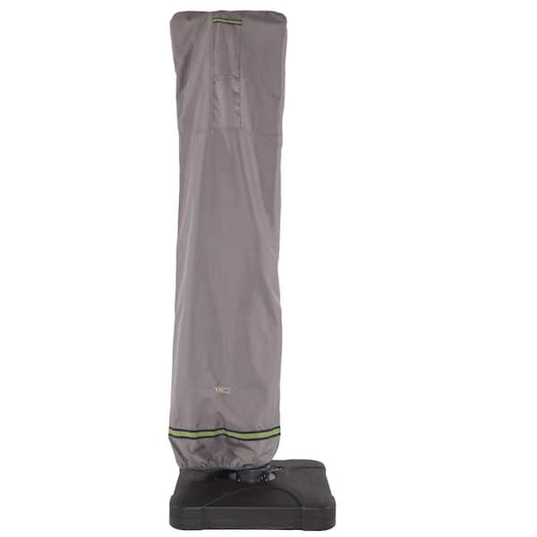 Classic Accessories Duck Covers Soteria 101 in. Grey Offset Umbrella Cover with Integrated Installation Pole