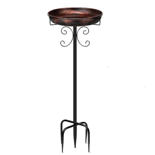 Phewnyzo 35 in. Antique Bronze Outdoor Metal Vintage Bird Bath & Bird Feeder Bowl, Metal