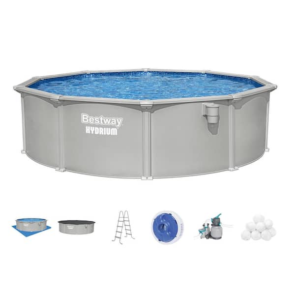 Hydrium 15 ft. Round 48 in. Deep Above Ground Pool Set