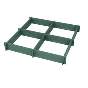 3 ft. by 3 Garden Green Color Raised Garden Box 5 in. high Quad with 4 Boxes