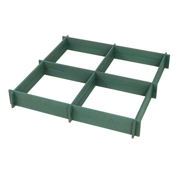 VioScapes 3 ft. by 3 Garden Green Color Raised Garden Box 5 in. high Quad with 4 Boxes