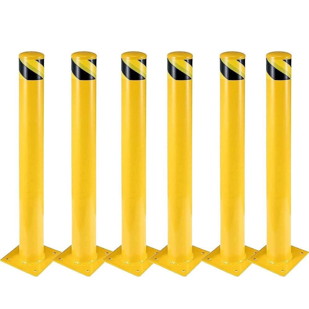 6-Pack 48 Inch Steel Safety Bollard Post, 4.5 Inch Diameter Metal Safety Bollard with 24 Anchor Bolts price history on PriceWatchPro