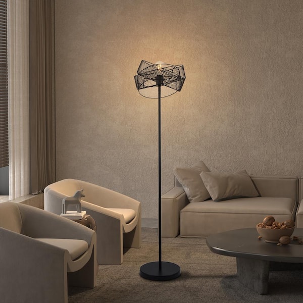 51 .18 in. Black Indoor Floor Lamp with Metal Shade