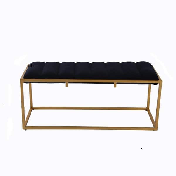 Donason Black Bench with Metal Base(43.31'' W x 15.75'' D x 19.29" H)