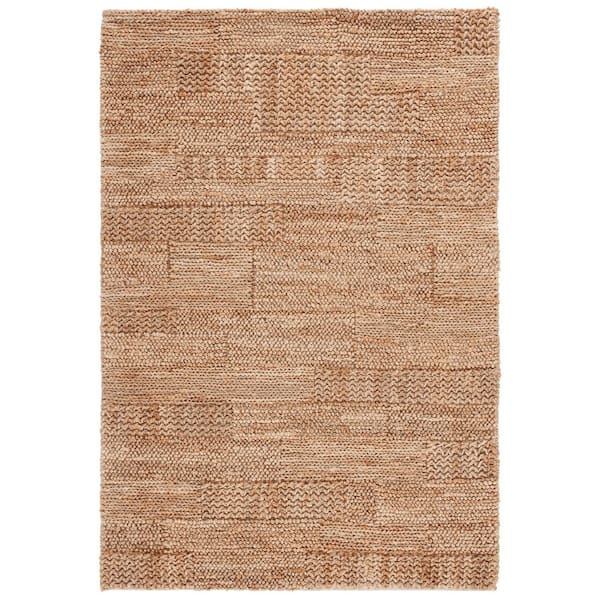 Natural Fiber 4 ft. x 6 ft. Natural Geometric Woven Solid Area Rug