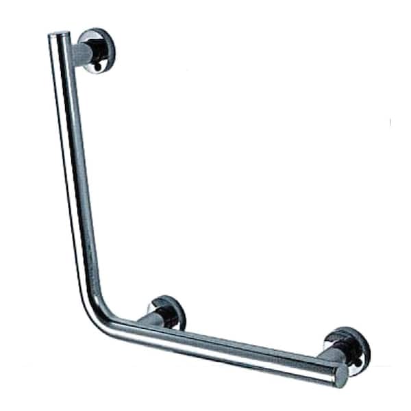Transolid Z-Series 22 in. Concealed Screw L-Shaped Right-Hand Grab Bar in Brushed Stainless