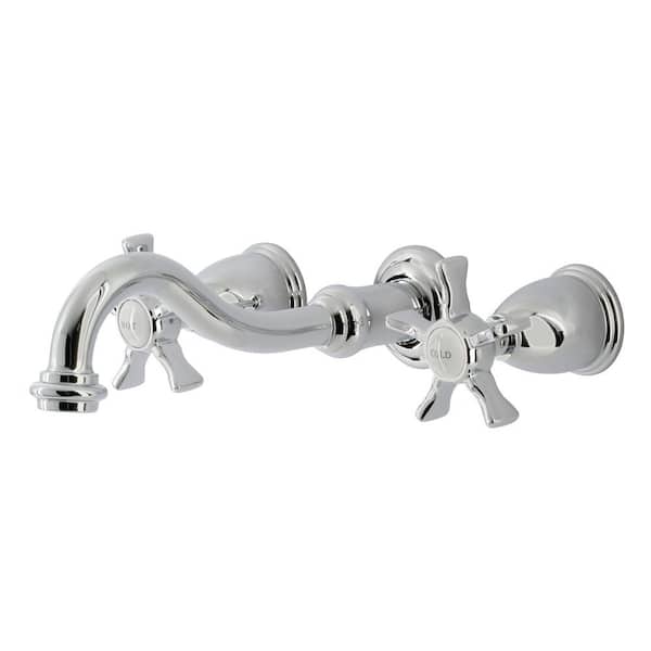 Kingston Brass Hamilton 2-Handle Wall Mount Tub Faucet in Polished Chrome (Valve Included)
