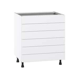 Wallace Painted Warm White Shaker Assembled Base Kitchen Cabinet with 6 Drawers (30 in. W x 34.5 in. H x 24 in. D)