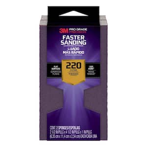 Pro Grade Precision 2 1/2 in. x 4-1/2 in. x 1 in. 220-Grit Extra Fine Block Sanding Sponge (2-Pack)
