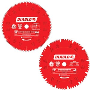 12 in. x 60-Tooth Combination Saw Blade and 12 in. x 100-Tooth Ultimate Polished Saw Blade (2-Blades)