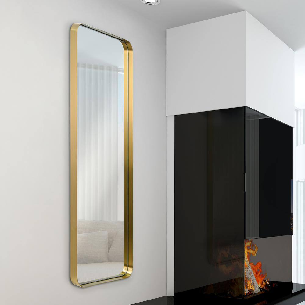 48" Gold and Silver Rectangular Bathroom Wall Mirror