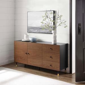 Nexus Storage Cabinet Sideboard TV Stand and Fits TV's up to 65 in. Black Walnut