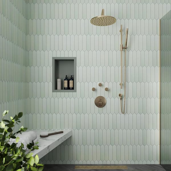 Piquet Green 2 in. x 10 in. Matte Ceramic Picket Wall and Floor Tile (5.38 sq. ft./case) (44-pack)