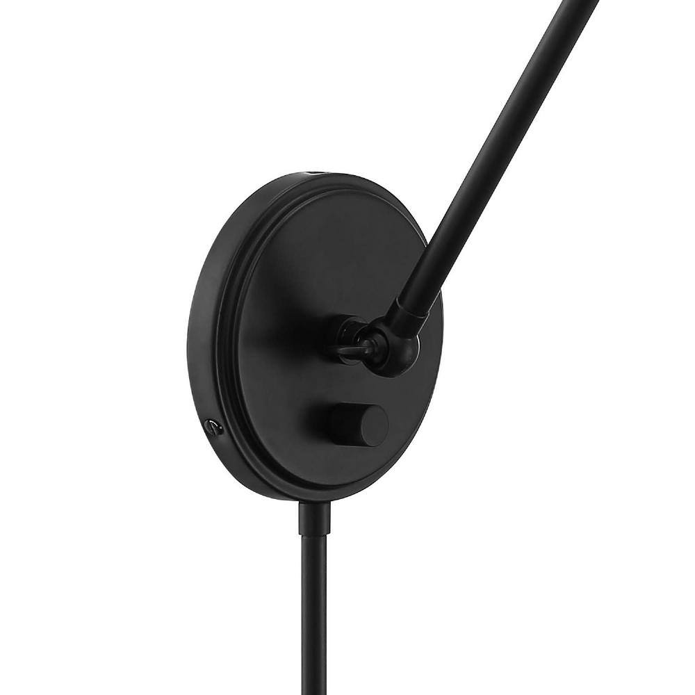 Mitchell Matte Black Steel Adjustable Arm Sconce