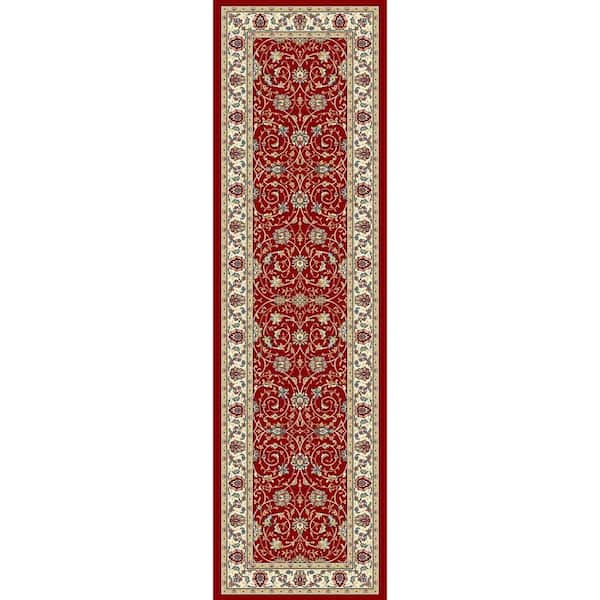 Home Decorators Collection Vaughan Red/Ivory 2 ft. x 11 ft. Indoor Runner Rug