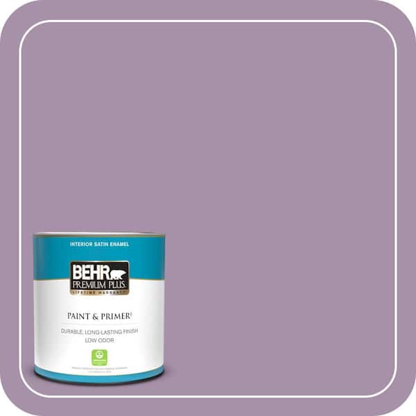 BEHR PREMIUM PLUS 1 qt. #MQ5-33 Uptown Girl Satin Enamel Low Odor Interior Paint & Primer