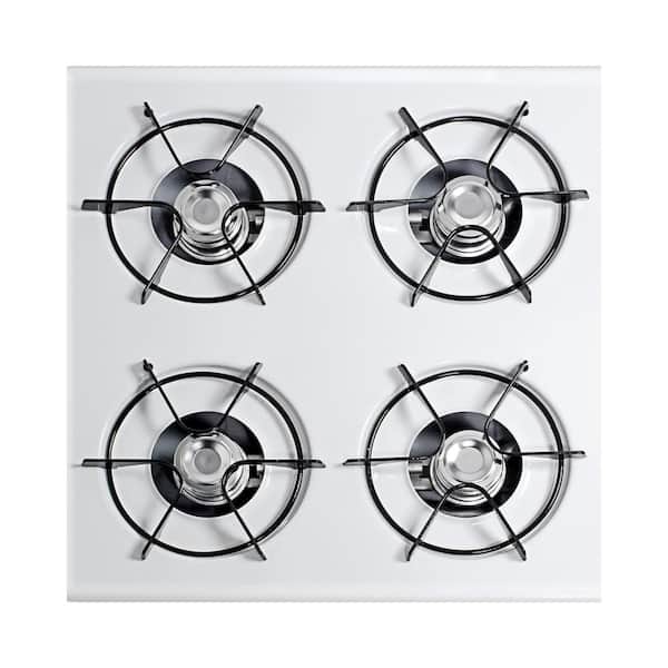 24 in. Propane Gas Cooktop in White with 4 Burners