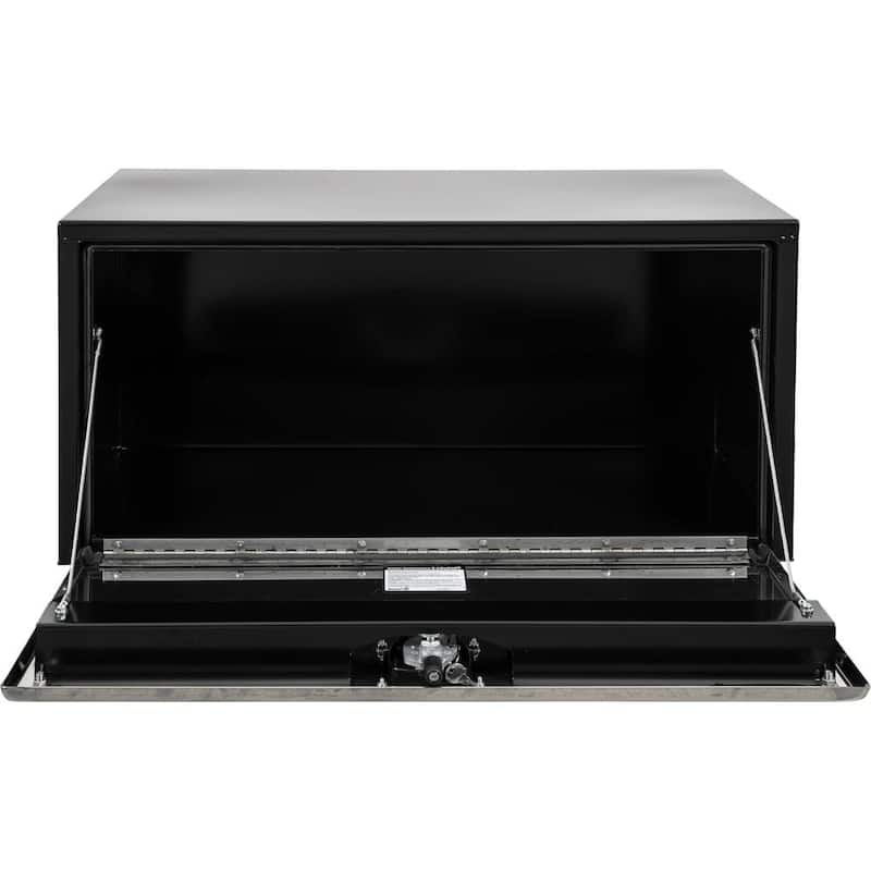 18 in. x 18 in. x 24 in. Gloss Black Steel Underbody Truck Tool Box with Stainless Steel Door