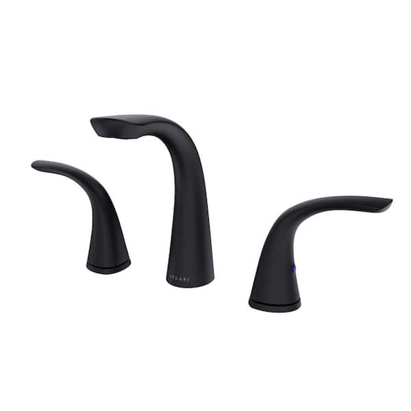 Lulani Kauai 2-Handle 8 in. Widespread Bathroom Faucet in Matte Black