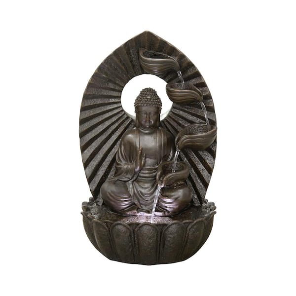 HI-LINE GIFT LTD. Stacking Bowls Buddha Fountain with White LED