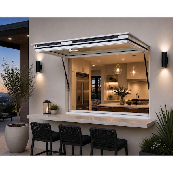 TEZA DOORS Teza 59.5 in. x 35.5 in. White Aluminum Low-E Double