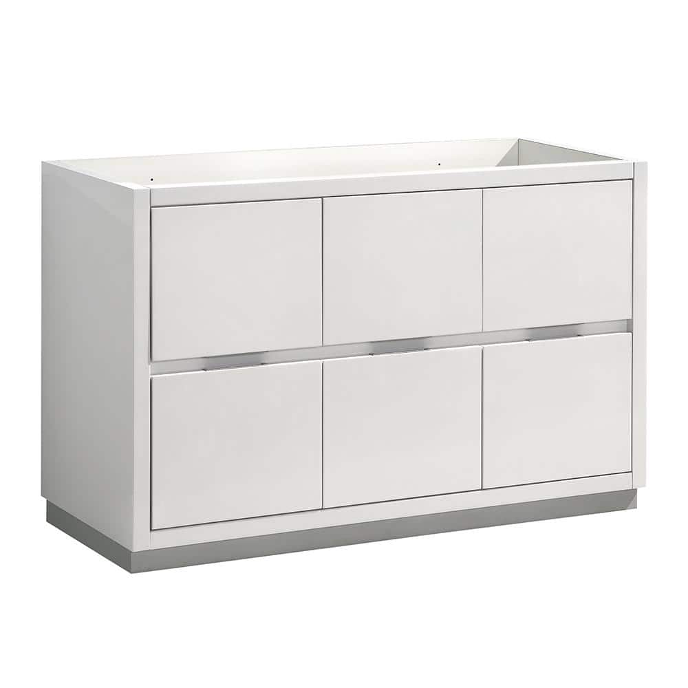 Glossy White 48" Modern Freestanding Bathroom Vanity Cabinet