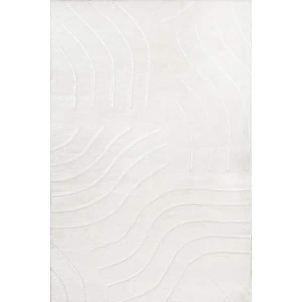 Camari White 5 ft. x 8 ft. Solid Area Rug