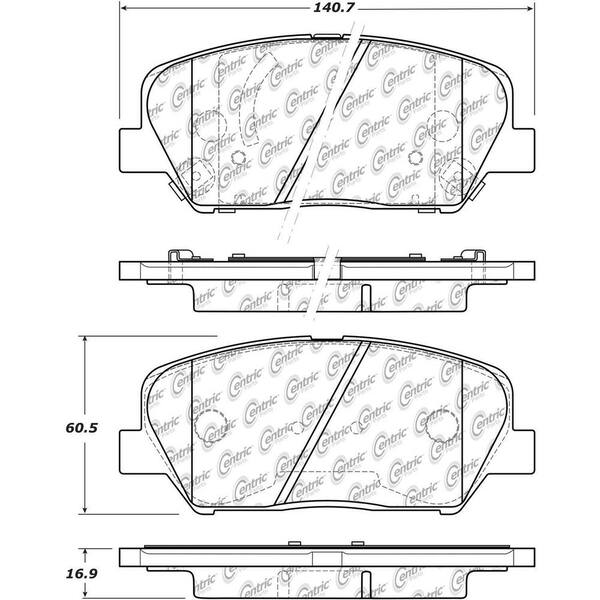 Centric Parts Disc Brake Pad Set 2013-2016 Hyundai Veloster 1.6L