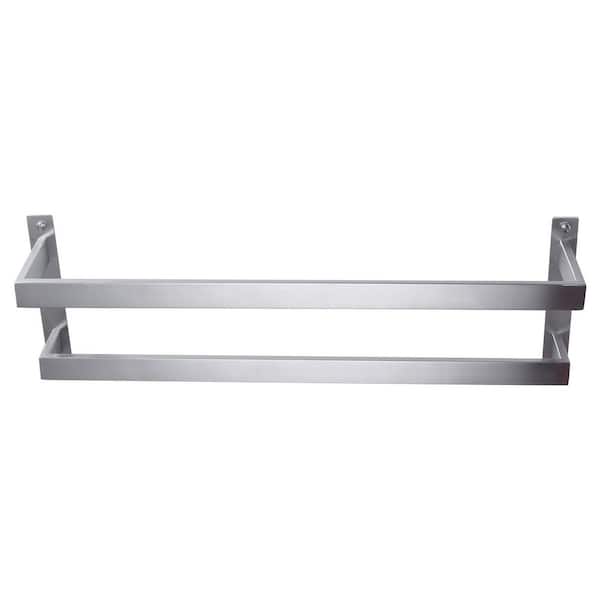 WOWOW 24 in. Wall Mounted Double Towel Bar in Brushed Nickel